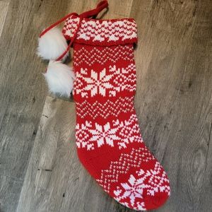 Target red and white knit stocking christmas
